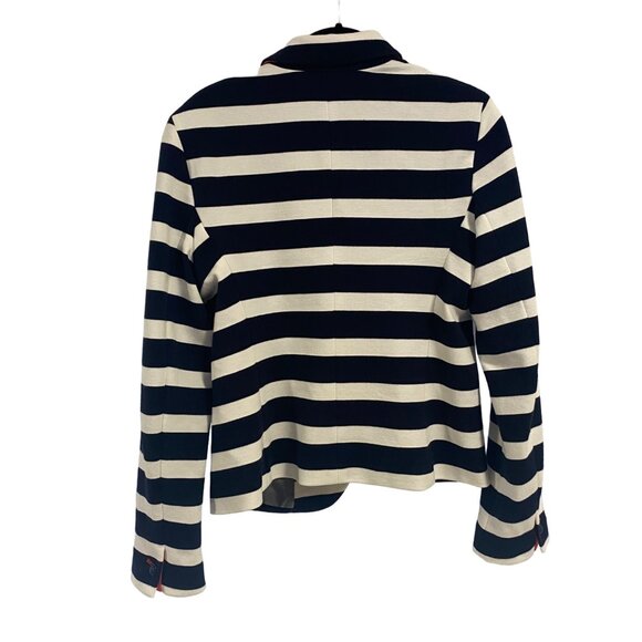 GAP The Academy Blazer‎ Blue White Striped Double Button Closure Size 10 - Picture 7 of 9